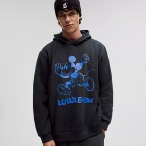 Lululemon Athletica Men’s Black Hoodie with Blue Mickey Graphic
